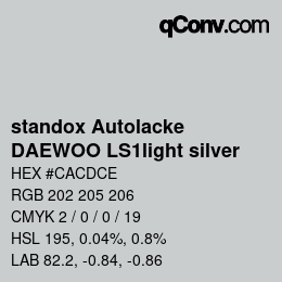 Color code: standox Autolacke - DAEWOO LS1light silver | qconv.com