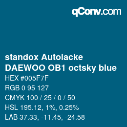 Color code: standox Autolacke - DAEWOO OB1 octsky blue | qconv.com