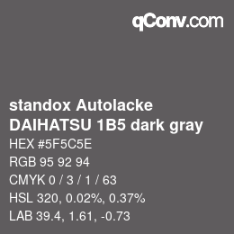 Code couleur: standox Autolacke - DAIHATSU 1B5 dark gray | qconv.com