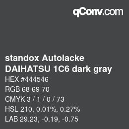 Código de color: standox Autolacke - DAIHATSU 1C6 dark gray | qconv.com