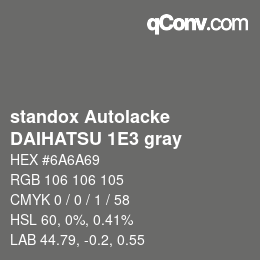 カラーコード: standox Autolacke - DAIHATSU 1E3 gray | qconv.com