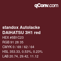 Color code: standox Autolacke - DAIHATSU 3H1 red | qconv.com