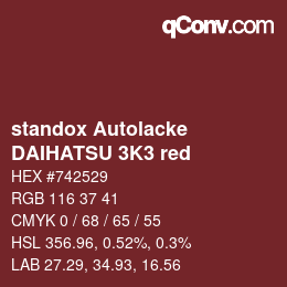 Code couleur: standox Autolacke - DAIHATSU 3K3 red | qconv.com