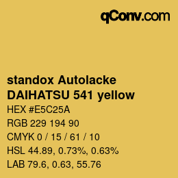 Color code: standox Autolacke - DAIHATSU 541 yellow | qconv.com