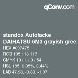 Color code: standox Autolacke - DAIHATSU 6M3 grayish green | qconv.com
