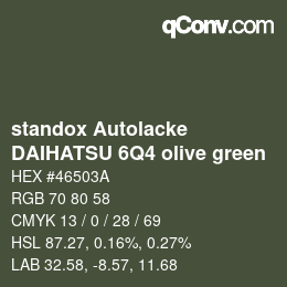 Color code: standox Autolacke - DAIHATSU 6Q4 olive green | qconv.com