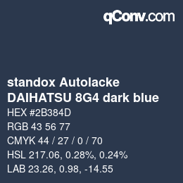 Farbcode: standox Autolacke - DAIHATSU 8G4 dark blue | qconv.com