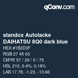Código de color: standox Autolacke - DAIHATSU 8Q0 dark blue | qconv.com