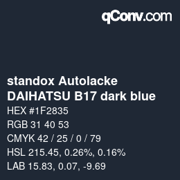 Color code: standox Autolacke - DAIHATSU B17 dark blue | qconv.com