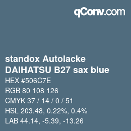 Color code: standox Autolacke - DAIHATSU B27 sax blue | qconv.com