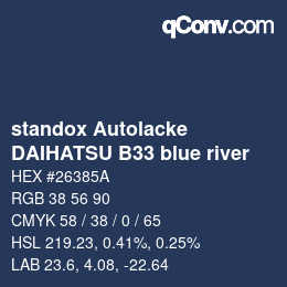 Code couleur: standox Autolacke - DAIHATSU B33 blue river | qconv.com