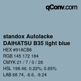Color code: standox Autolacke - DAIHATSU B35 light blue | qconv.com