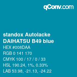 Code couleur: standox Autolacke - DAIHATSU B49 blue | qconv.com
