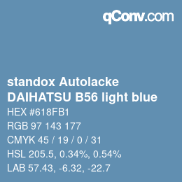 Farbcode: standox Autolacke - DAIHATSU B56 light blue | qconv.com