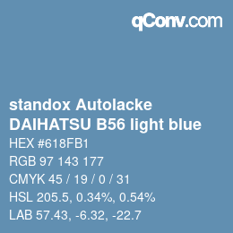 Code couleur: standox Autolacke - DAIHATSU B56 light blue | qconv.com