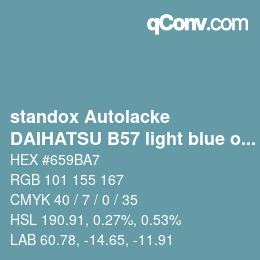 Code couleur: standox Autolacke - DAIHATSU B57 light blue opal OEM 2005 | qconv.com