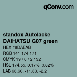 Código de color: standox Autolacke - DAIHATSU G07 green | qconv.com