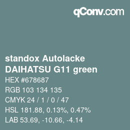 Color code: standox Autolacke - DAIHATSU G11 green | qconv.com