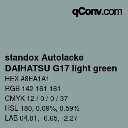 Color code: standox Autolacke - DAIHATSU G17 light green | qconv.com