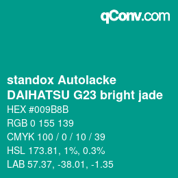 颜色代码: standox Autolacke - DAIHATSU G23 bright jade | qconv.com