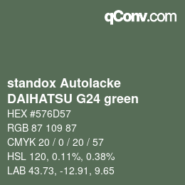 Color code: standox Autolacke - DAIHATSU G24 green | qconv.com