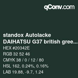 Color code: standox Autolacke - DAIHATSU G37 british green | qconv.com