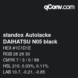 Farbcode: standox Autolacke - DAIHATSU N05 black | qconv.com