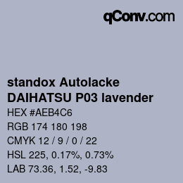 Color code: standox Autolacke - DAIHATSU P03 lavender | qconv.com