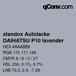 Color code: standox Autolacke - DAIHATSU P10 lavender | qconv.com