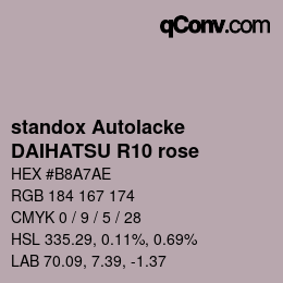 Código de color: standox Autolacke - DAIHATSU R10 rose | qconv.com