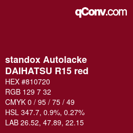 Farbcode: standox Autolacke - DAIHATSU R15 red | qconv.com