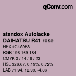 Color code: standox Autolacke - DAIHATSU R41 rose | qconv.com