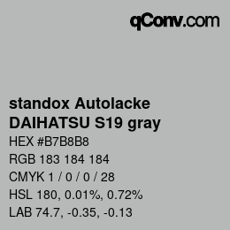 Color code: standox Autolacke - DAIHATSU S19 gray | qconv.com