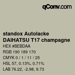 Color code: standox Autolacke - DAIHATSU T17 champagne | qconv.com