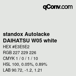 Farbcode: standox Autolacke - DAIHATSU W05 white | qconv.com