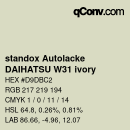 カラーコード: standox Autolacke - DAIHATSU W31 ivory | qconv.com