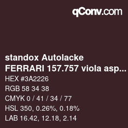 Code couleur: standox Autolacke - FERRARI 157.757 viola asprey | qconv.com