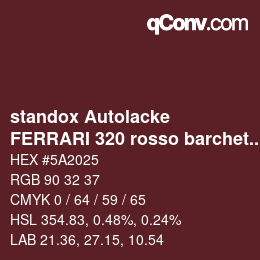 Color code: standox Autolacke - FERRARI 320 rosso barchetta | qconv.com