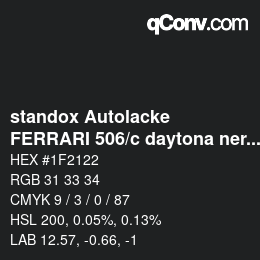 カラーコード: standox Autolacke - FERRARI 506/c daytona nero | qconv.com