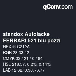 Color code: standox Autolacke - FERRARI 521 blu pozzi | qconv.com