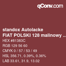 Farbcode: standox Autolacke - FIAT POLSKI 128 malinowy clemny | qconv.com