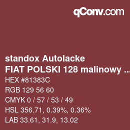 Color code: standox Autolacke - FIAT POLSKI 128 malinowy clemny | qconv.com