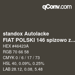 Color code: standox Autolacke - FIAT POLSKI 146 spizowo zlocisty | qconv.com