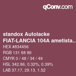 Farbcode: standox Autolacke - FIAT-LANCIA 104A ametista lancia | qconv.com