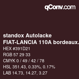 Farbcode: standox Autolacke - FIAT-LANCIA 110A bordeaux lancia | qconv.com