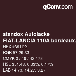 Color code: standox Autolacke - FIAT-LANCIA 110A bordeaux lancia | qconv.com