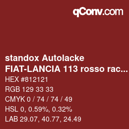Color code: standox Autolacke - FIAT-LANCIA 113 rosso racing | qconv.com