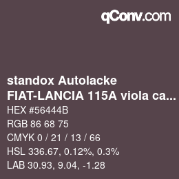 Color code: standox Autolacke - FIAT-LANCIA 115A viola cardigan lancia | qconv.com