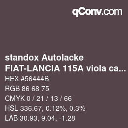 カラーコード: standox Autolacke - FIAT-LANCIA 115A viola cardigan lancia | qconv.com