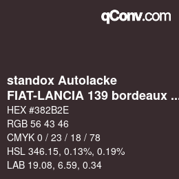 カラーコード: standox Autolacke - FIAT-LANCIA 139 bordeaux mica lancia | qconv.com